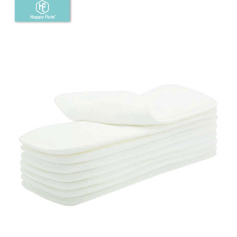 ¡Envío Gratis! Happyflute 10 Uds. Pañales de tela reutilizables lavables para bebés, encartes de microfibra, 3 capas ► Foto 1/1