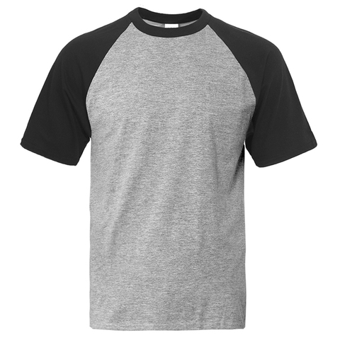 T camisa de los hombres Camiseta de Color liso para hombre, negro, gris, blanco, azul, rojo, verde de verano algodón Camiseta base Raglan marca Camiseta ► Foto 1/6