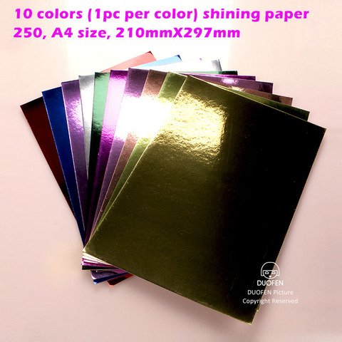 DUOFEN papel de Arte de oro brillante color dorado espejo superficie A4 250g para DIY papercraft proyectos papel de Scrapbook álbum ► Foto 1/6