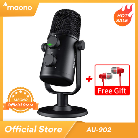MAONO AU-902 micrófono de condensador USB cardioide Sreaming mikrofon Podcast Mic de estudio de grabación microfone para YouTube Skype ► Foto 1/6