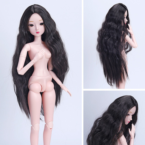 La circunferencia de la cabeza 21-23cm BJD/peluca SD 60cm muñeca de la cubierta de pelo rizos/flequillo muñeca DE LA JUNTA 1/3 Bjd Accesorios ► Foto 1/6