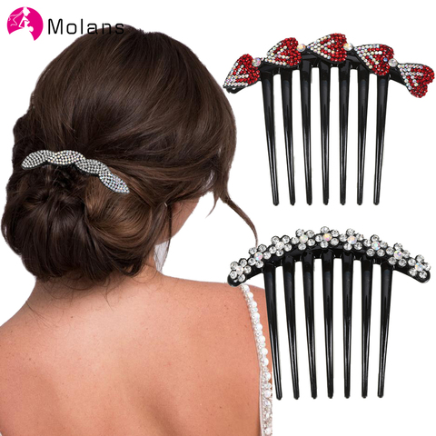 Molans-peines de flores con diamantes de imitación de cristal Vintage, pinzas de pelo para mujer, horquillas, accesorios para el cabello de boda ► Foto 1/6