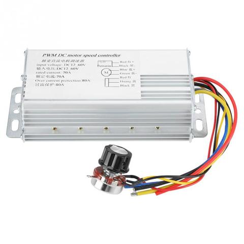 Controlador lineal de Motor de CC de Metal, 4000W, 12V-60V 70A, regulador de Control de accionamiento ajustable, controlador de velocidad del Motor PWM ► Foto 1/6