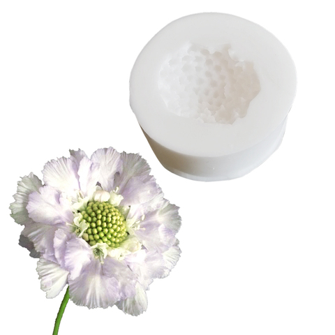 Scabiosa-Molde de silicona para decoración de tartas, Fondant, pasta de azúcar, arcilla, papel de agua, M2396 ► Foto 1/3