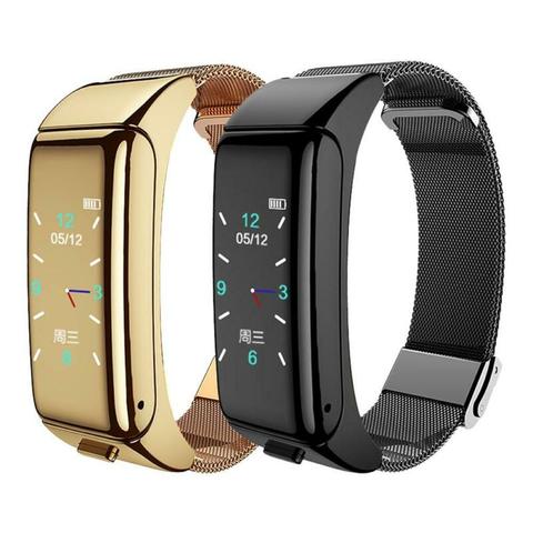 Pulsera inteligente B60 con auriculares y Bluetooth, reloj inteligente 2 en 1 con control del ritmo cardíaco y de la presión sanguínea ► Foto 1/6