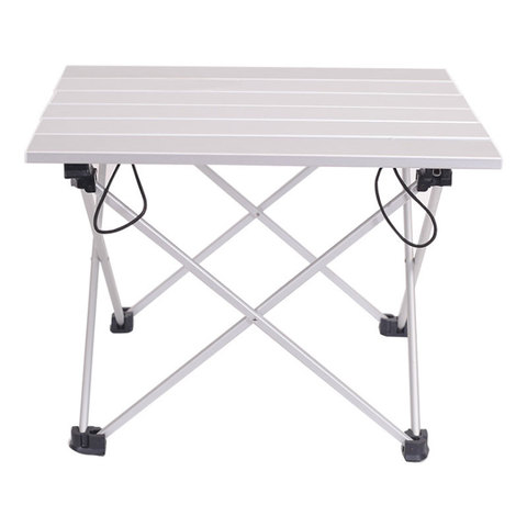 Mesa plegable portátil de aleación de aluminio para exteriores, para acampada, playa, patio trasero, barbacoa, fiesta, tamaño 40x34, 5x29cm ► Foto 1/6