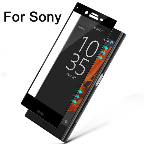 XZ1-funda protectora de cristal para Sony Xperia XZ Premium XA1 Plus XA2 Ultra XZ1 X Compact XZ XZS Xperia X XP, cubierta completa templada ► Foto 1/6