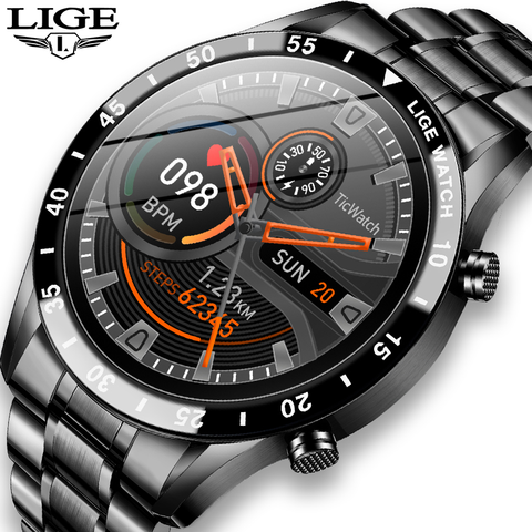LIGE-reloj inteligente deportivo para hombre, accesorio de pulsera resistente al agua IP67 con pantalla completamente táctil, Bluetooth, sistema Android e ios, novedad de 2022 ► Foto 1/6