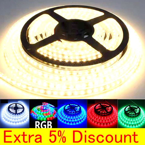 5050SMD tira de luz LED 60Leds/M RGB tira de Led Flexible cadena de cinta Led DC12V vacaciones Navidad decoración no resistente al agua ► Foto 1/6