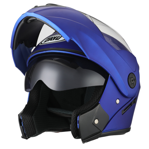 Cascos de motocicleta con doble Visor abatible hacia arriba, para hombre y mujer, para ciclismo, motocross ► Foto 1/6