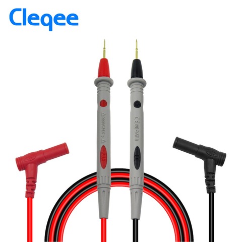 Cleqee P1502 2 uds. Sondas multímetro, agujas reemplazables, sonda Universal, cables de prueba para multímetro Digital, Cable de 1M ► Foto 1/6