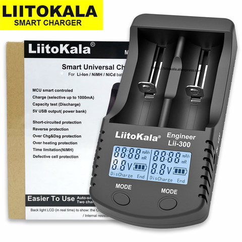 Liitokala Lii-500 Lii-500S cargador de batería Lii-PD4 Lii-300 Lii-400 18650 cargador 3,7 V 26650, 21700, 18650, 18350, 14500 AA batería ► Foto 1/5