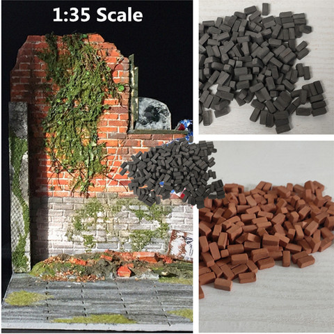 250 unids/set 1:35 escala Mini ladrillos modelo antiguo Micro paisaje decorativo ladrillos DIY decoración con edificios ► Foto 1/6