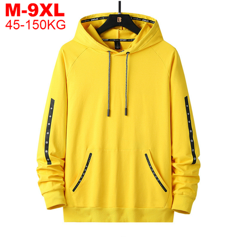 Sudaderas con capucha de talla grande para hombre, ropa informal con capucha, sudadera de Hip Hop, chándal de talla grande 9xl, 150kg ► Foto 1/6