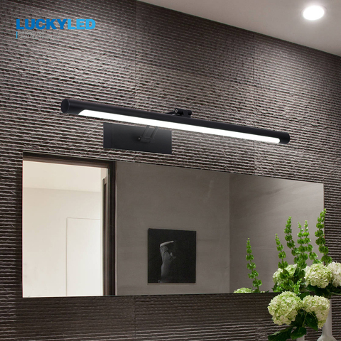 LUCKYLED luz LED moderna para espejos 8W 12W AC90-260V lámpara de pared Industrial montada en la pared Luz de baño impermeable de acero inoxidable ► Foto 1/6