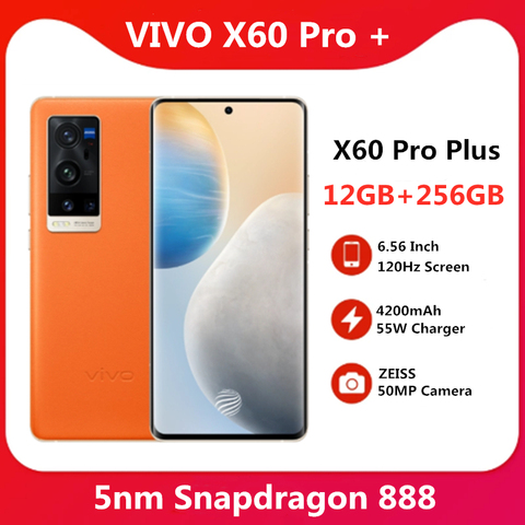 Original VIVO X60 Pro Plus 12GB 256GB 5G Snapdragon 888 5nm Super 6,56 ''120Hz Pantalla Amoled superllamativas cargador de teléfono móvil ► Foto 1/6