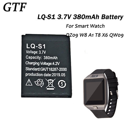 15pc SmartWatch QW09 DZ09 W8 T8 baterías LQ-S1 3,7 V 380mah recargable batería de repuesto para la batería de la reloj inteligente X6 V8 A1 LQ-S1 celular ► Foto 1/6