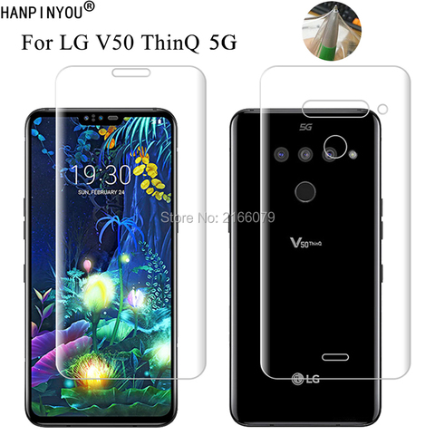 Protector de pantalla para LG V50 ThinQ 5G de 6,4 pulgadas, TPU suave, frontal y trasera, película protectora transparente + herramientas (no vidrio templado) ► Foto 1/6