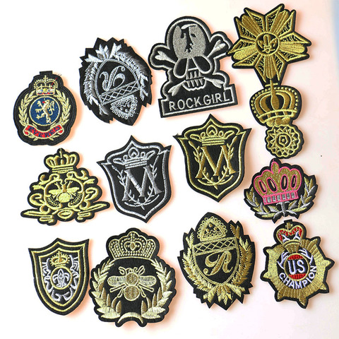 1 Uds nos Marina Medalla icono bordado hierro en parches para ropa de rayas Patchwork pegatinas de insignias ► Foto 1/6