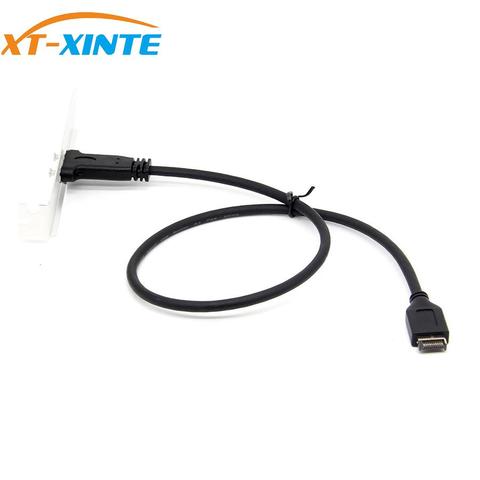 XT-XINTE USB 3,1 Cabecera de Panel frontal tipo E macho a Usb C tipo C hembra placa base Cable de expansión conector de ordenador 50cm ► Foto 1/6