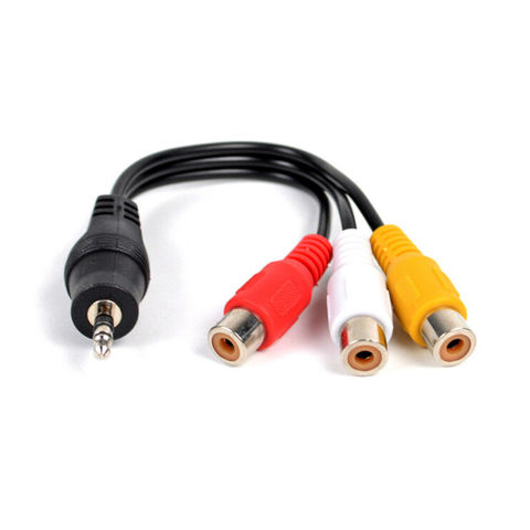 Enchufe Jack av macho a 3 rca hembra, 28cm, 3,5mm, cable de audio y vídeo, adaptador ESTÉREO ► Foto 1/2