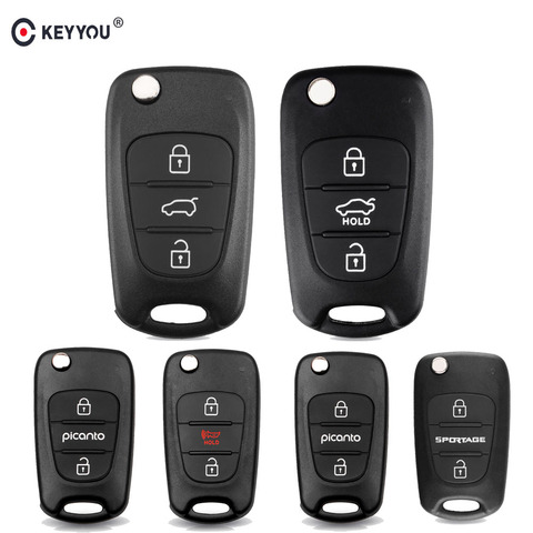 KEYYOU-funda plegable con tapa para llave de coche, accesorio para Kia Rio 3 Picanto Soul Ceed Cerato Sportage K2 K3 K5 Hyundai ► Foto 1/6