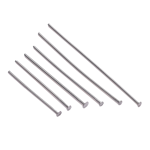 100 unids/bolsa 15 25 30 40 45 50 70 mm de acero inoxidable de cabeza plana Pin resultados Headpins para fabricación de joyería DIY suministros Accesorios ► Foto 1/6