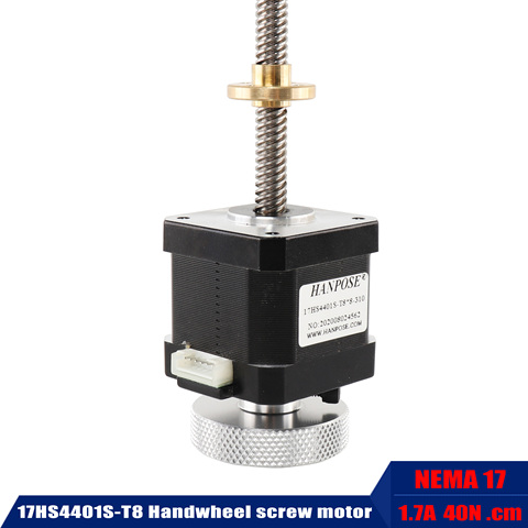 Motor paso a paso de tornillo de volante Nema17, 17HS4401S-T8 L310MM, con tuerca de cobre de plomo, 2/4/8mm, para accesorios de impresora 3D, Envío Gratis ► Foto 1/6