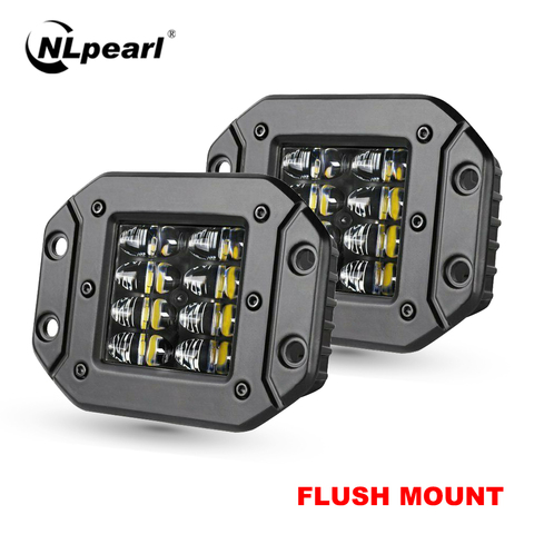 NLpearl-Barra de luz LED de obra de montaje empotrado para coche, camión, barco todoterreno, 4WD, Atv, 12V, 24V, 2x5 