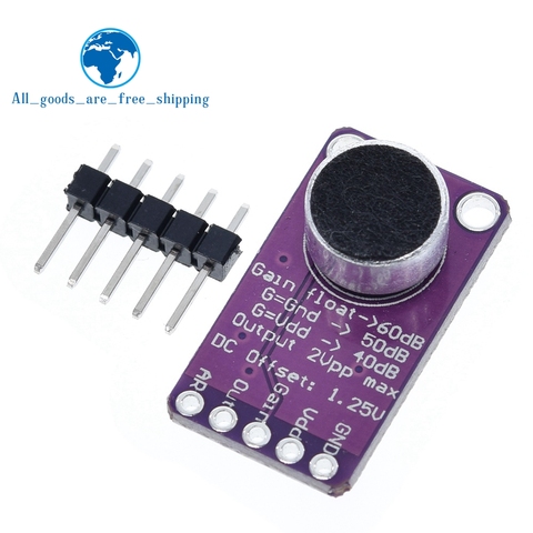 Módulo de placa amplificadora TZT MAX9814, micrófono AGC, Control de ganancia automática para Arduino, tasa programable de ataque y liberación, bajo THD ► Foto 1/6