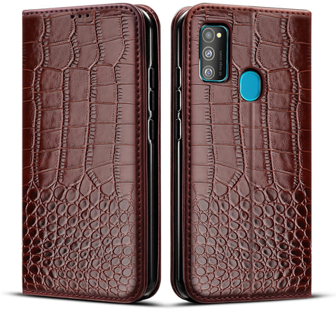 Funda de piel con textura de cocodrilo para Samsung Galaxy M21, funda de 6,4 pulgadas con tapa para Samsung M 21 ► Foto 1/5