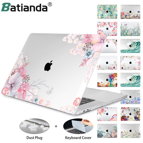 De cristal duro funda Floral para MacBook aire 12/aire 13 2022 A1932 pro retina 13,3 15 16 barra táctil A2289 flores funda de portátil de manga ► Foto 1/6