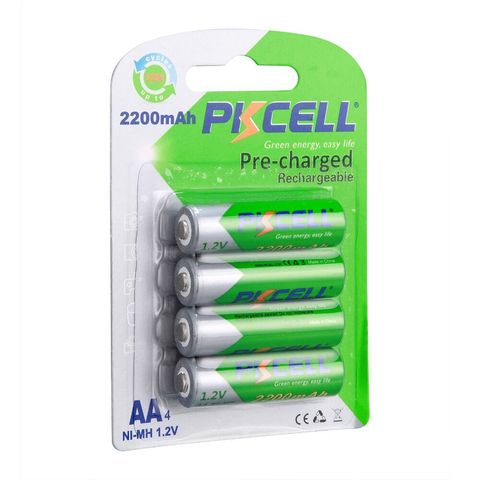 4 piezas PKCELL AA batería recargable nimh aa 2200 mAh NIMH AA 1,2 V nimh bajo la descarga de baterías para cámara de juguete de cepillo de dientes ► Foto 1/6
