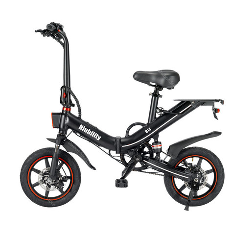 Niubity-bicicleta eléctrica plegable N14 para adultos, 2 ruedas, 14 pulgadas, 400W, 48V, 15Ah, con freno Doble ► Foto 1/6