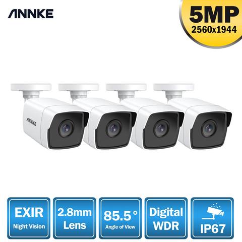 ANNKE 4 Uds Ultra HD 5MP Cámara TVI de circuito cerrado impermeable al aire libre de seguridad sistema de vigilancia EXIR noche visión alerta de correo electrónico Kit ► Foto 1/6