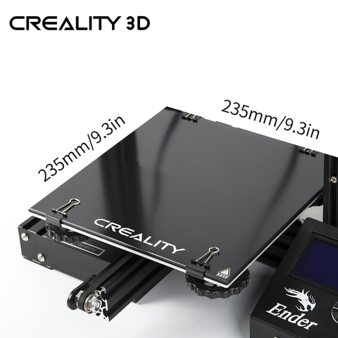 Creality 3D Ender 3-placa de vidrio para impresora 3D, superficie de construcción de cama calefactable de vidrio para Ender-3/Ender-3 Pro, cama caliente de 235x235mm ► Foto 1/6