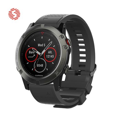 ShengOne-Correa de silicona suave para reloj Garmin Fenix, repuesto de correa de silicona suave para reloj Garmin Fenix de 5, 5S, 5X, 20, 22 y 26MM de ancho ► Foto 1/6