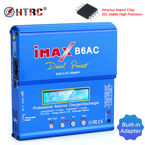 HTRC iMAX B6 AC 80W 6A cargador Lipo Doble potencia RC Lipo descargador de batería Lipo lipro Nimh Nicd batería Digital con pantalla LCD ► Foto 1/6