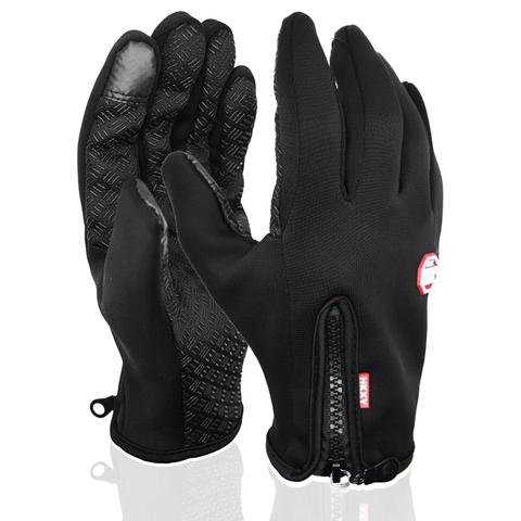 Guantes cálidos a prueba de viento para invierno, guantes deportivos de silicona antideslizante con pantalla táctil y dedos completos, resistentes al frío para ciclismo y pantalla táctil ► Foto 1/6