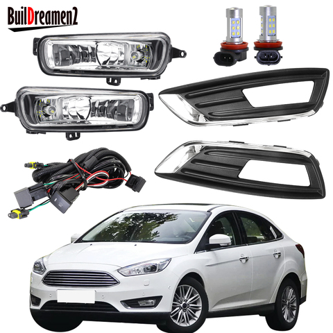 Pantalla de montaje de luz antiniebla del parachoques delantero del coche, arnés de bombilla H11, cubierta de soporte de cable para Ford Focus Mk3 2015 2016 2017 2022 ► Foto 1/6