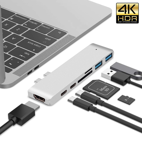 USB 3,1 tipo-C a HDMI Adaptador 4K Thunderbolt 3, USB-C con Hub 3,0 SD TF lector PD para MacBook Pro 2022 M1 Chip ► Foto 1/1