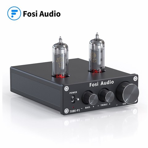 Fosi-Amplificador de tubo de Audio P1, preamplificador de estéreo HiFi, 6K4, válvula de vacío con Control de tono de agudos y bajos para Smart Home ► Foto 1/6