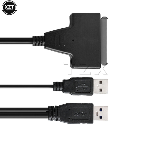 El más nuevo 1 Uds USB 2,0 a SATA 15 + 7 Pin de datos y alimentación adaptador de Cable USB para 2,5 pulgadas HDD SSD adaptador ► Foto 1/4