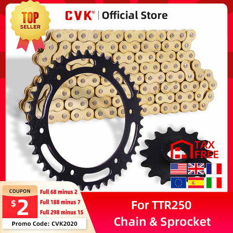 CVK un juego de ruedas dentadas de cadena delantera y trasera para Yamaha TTR250 TTR 250 accesorios de motocicleta ► Foto 1/6