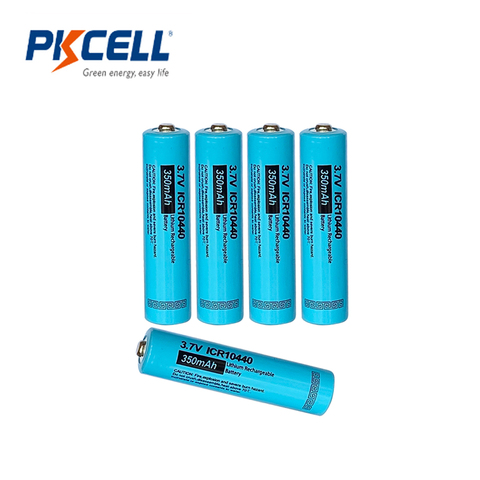 5 x botón superior ICR10440 10440 baterías recargables Liion 3,7 V 350mAh batería de litio cilindro forma azul batería de Color ► Foto 1/4