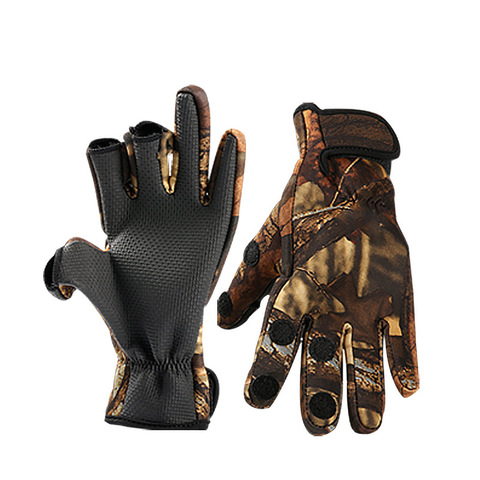 Guantes de pesca para exterior grueso, resistentes al agua, con tres dedos, antideslizantes, para escalada, senderismo, Camping y ciclismo, Invierno ► Foto 1/6