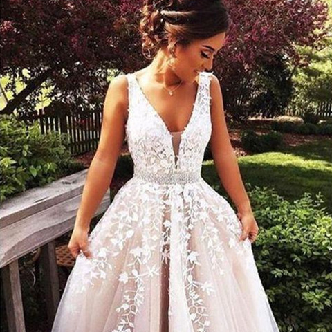 Vestido De novia 2022 Sexy cuello en V Tribunal tren vestidos sin espalda clásico Vestido De princesa De lujo, Vestido De novia De talla grande ► Foto 1/1