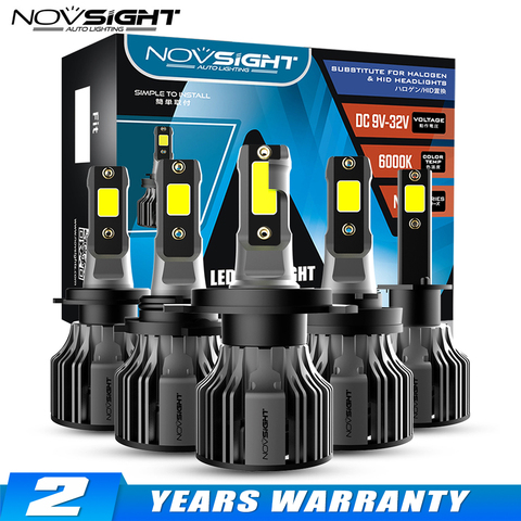 NOVSIGHT-bombillas de faro delantero Led para coche, bombillas de luz antiniebla, H7, H11, H8, H9, H1, H3, H4, 9005, 9006, 9012, 9007, 72W, 10000LM, H13 ► Foto 1/6