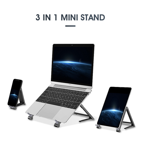 Mini soporte ajustable para ordenador portátil, 3 en 1, para Macbook y iPhone ► Foto 1/6