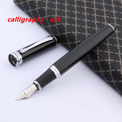 De calidad de lujo, Jinhao 750 lacado en negro mate con adorno plateado fude pluma para caligrafía fuente bolígrafo, papelería suministros de oficina ► Foto 1/6